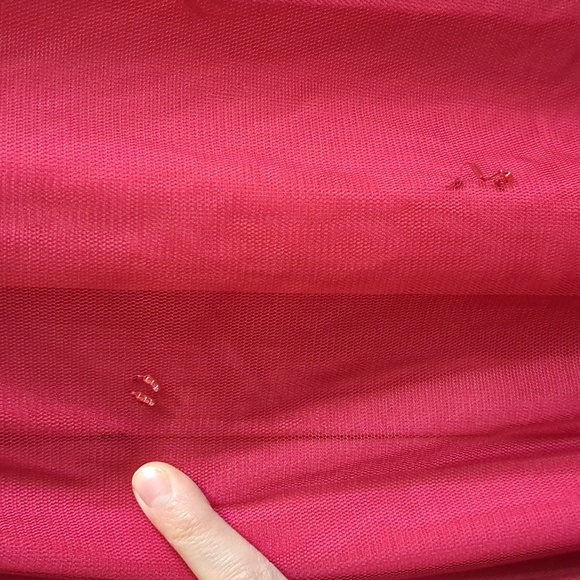 BCBG Max Azria Long Red Dress with Beads and Spaghetti Straps - Picture 9 of 9